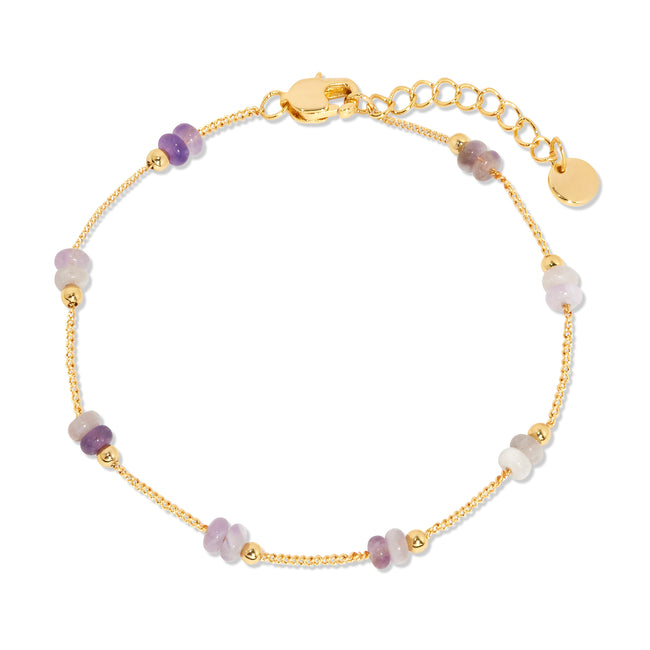 June Gold Beaded Birthstone Bracelet