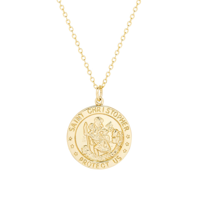 Gold Plated Saint Christopher Necklace