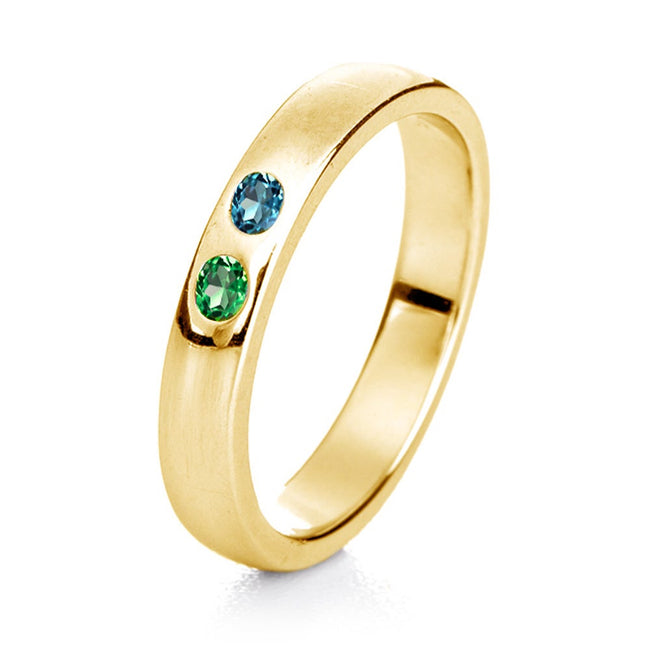 2 Stone Gold Ring