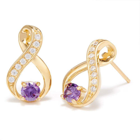 Gold Infinity Birthstone Earrings | Eve's Addiction