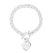 Sterling Silver Heart Tag Bracelet