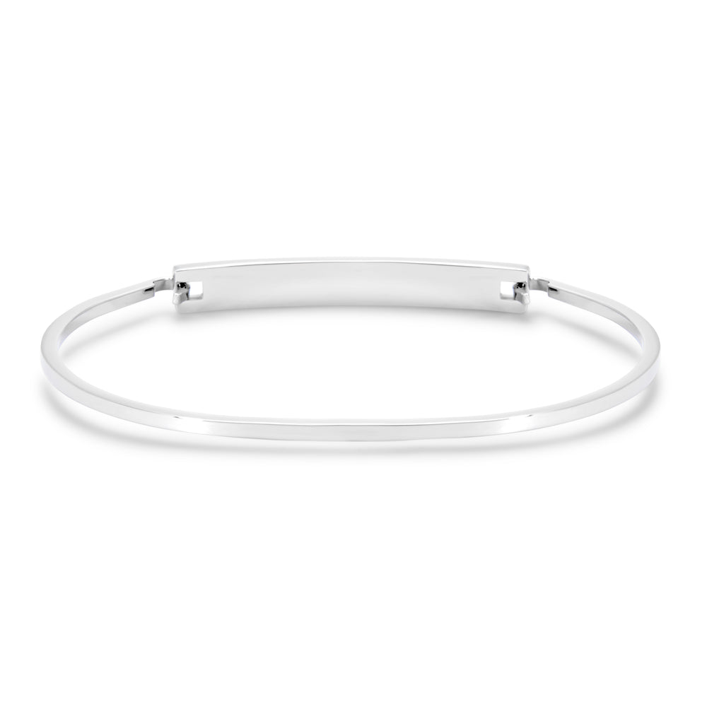 Ladies Simple Thin Engravable Bangle ID Bracelet | Eve's Addiction