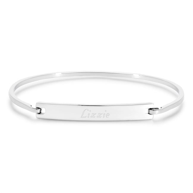 Ladies Simple Thin Engravable Bangle ID Bracelet