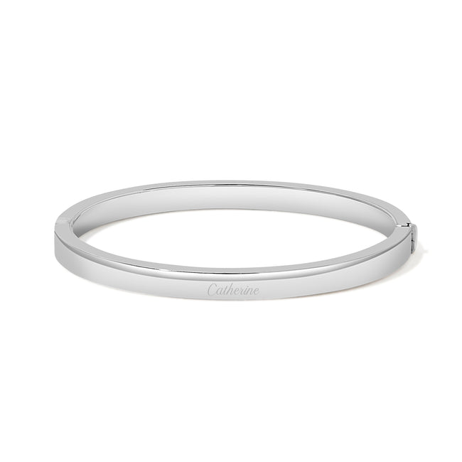 5mm Flat Engravable Sterling Silver Bangle Bracelet