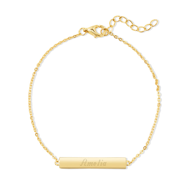 Engravable Name Bar Gold Bracelet