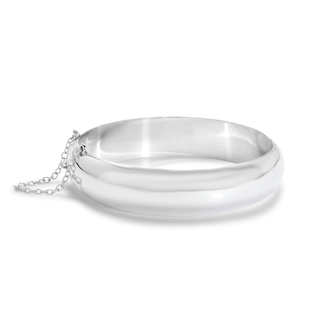 Engravable 14mm Sterling Silver Bangle Bracelet