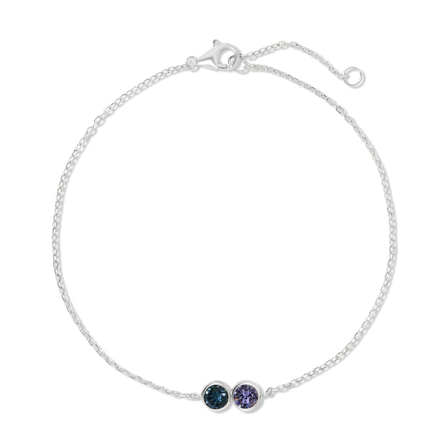 2 CZ Personalized Birthstone Bracelet