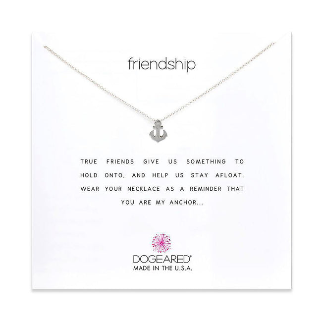 Dogeared Friendship Anchor Sterling Silver Necklace