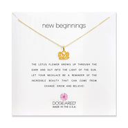 Dogeared New Beginnings Lotus Gold Dipped Necklace