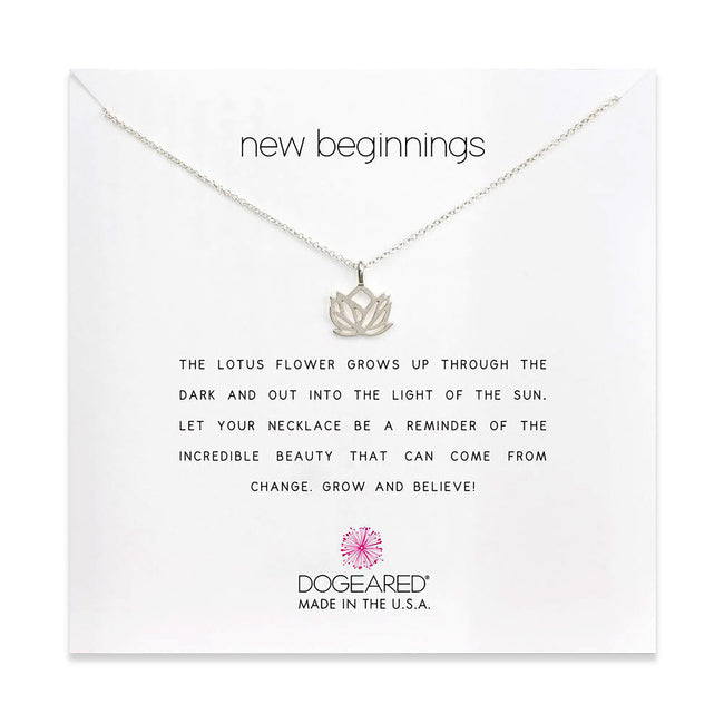 Dogeared New Beginnings Lotus Sterling Silver Necklace