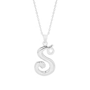 Sterling Silver Script Initial Pendants