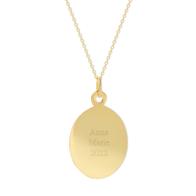 Engravable Gold Vermeil Oval Tag Pendant