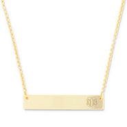 Petite Script Monogram Gold Vermeil Bar Necklace