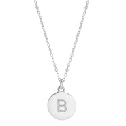 Initial Silver Disc Necklace