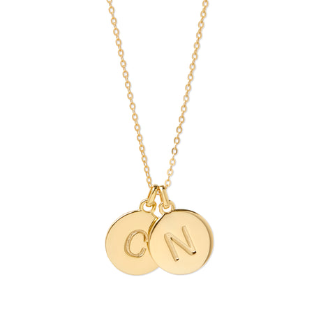 Monogram Gold Necklace - Personalized Gift - Round Initial Pendant - Nadin  Art Design - Personalized Jewelry