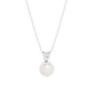 Single Pearl and Sterling Silver Necklace