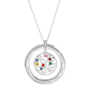 9 Stone Personalized Birthstone Family Tree Necklace