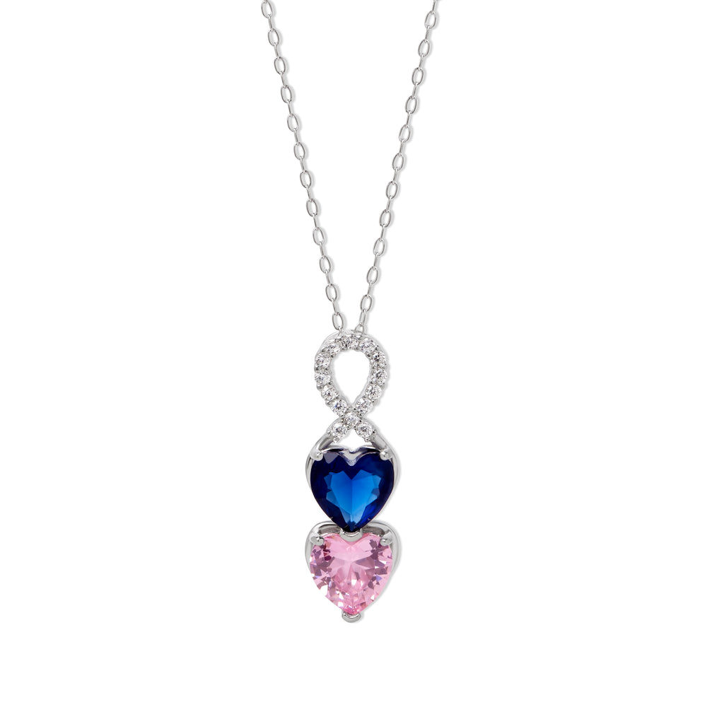 OPEN HEART custom mother's /grandmother's birthstone necklace (5 stones) -  Mu-Yin Jewelry