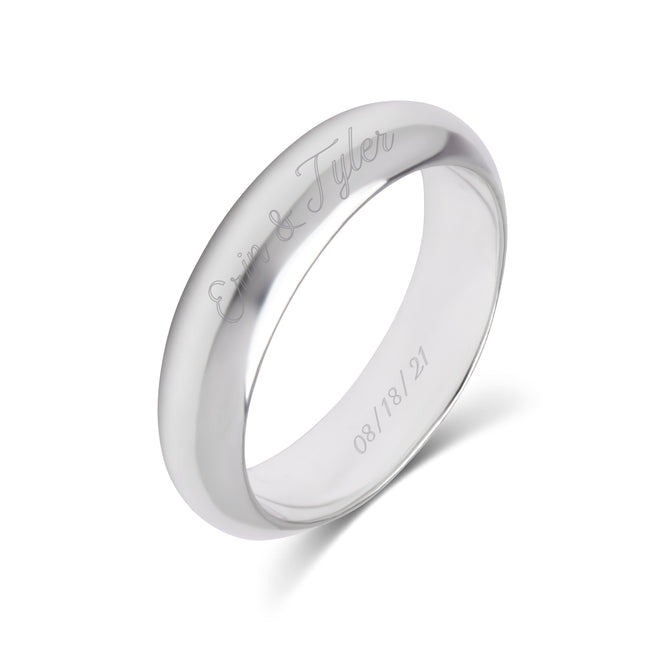 Engraved Couple's Silver 5mm Message Ring