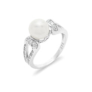 Vintage Style Sterling Silver Pearl Ring