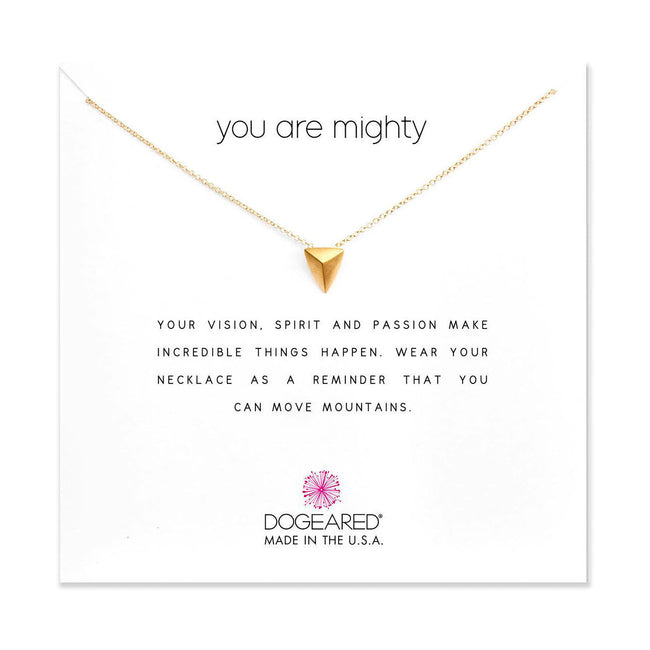 Dogeared You Are Mighty Pyramid Gold Dipped Necklace