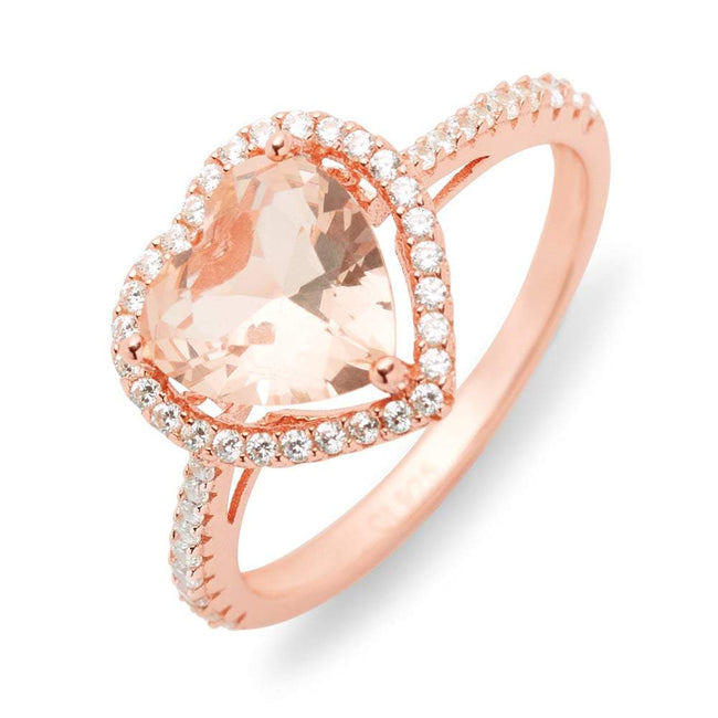Heart Shaped Morganite Engagement Ring