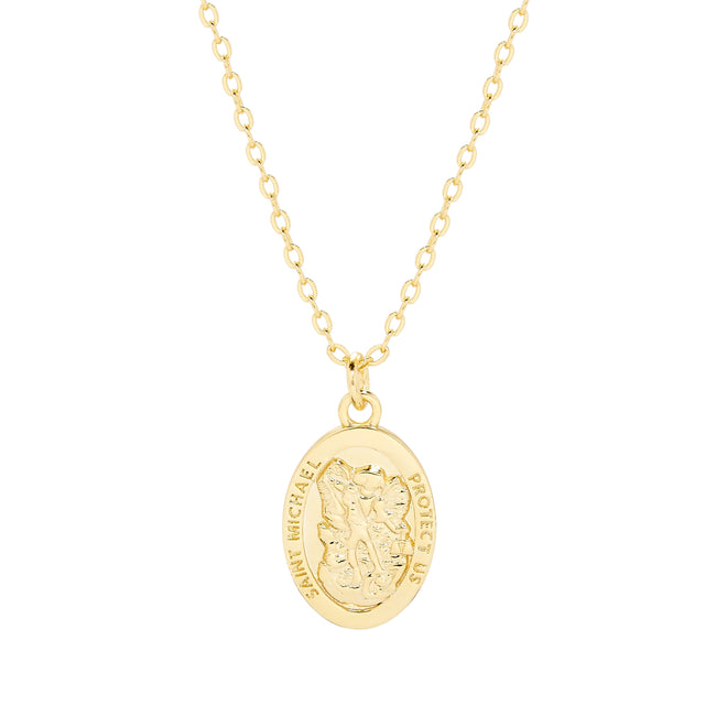Gold Plated Saint Michael Necklace