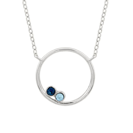 Infinity 2 Round Birthstones Necklace - PaulaMax Jewelry