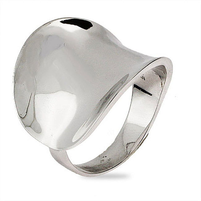 Modern Sterling Silver Concave Ring