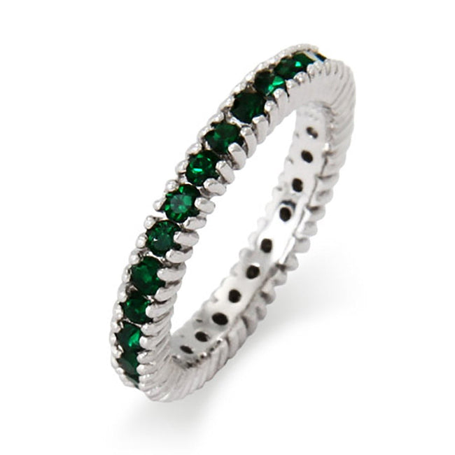 Sparkling May Emerald Birthstone Stackable Ring | Eve's Addiction&#0174;