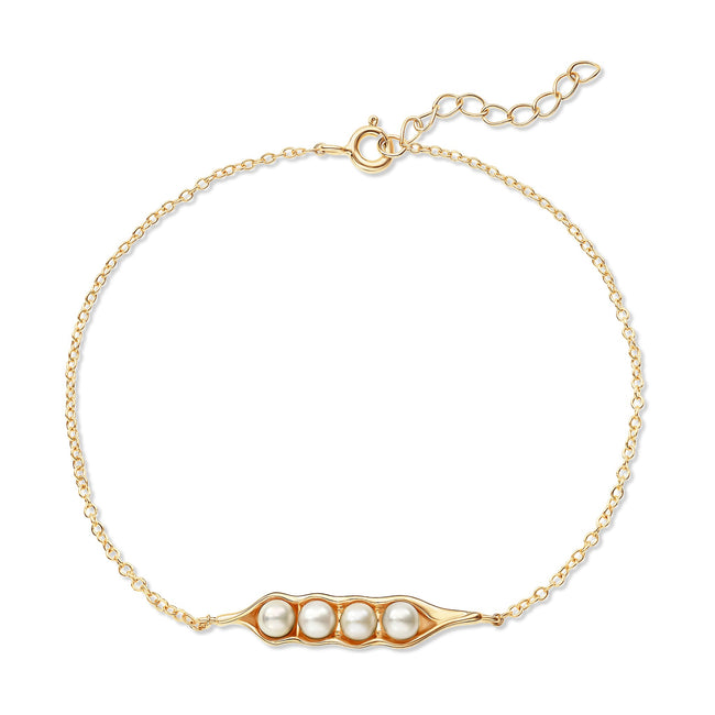 Gold Plated Four Peas in a Pod Bracelet