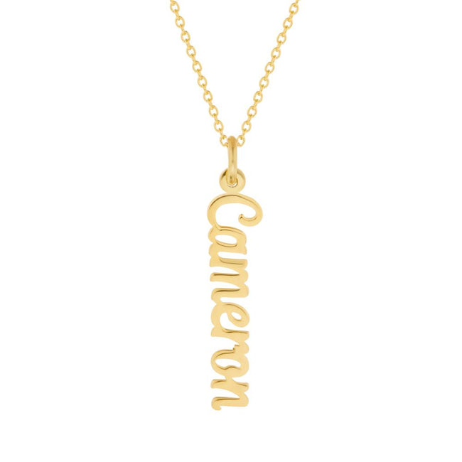 Gold Vertical Name Necklace