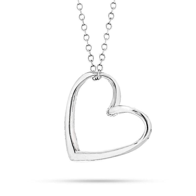 Sterling Silver Open Heart Necklace