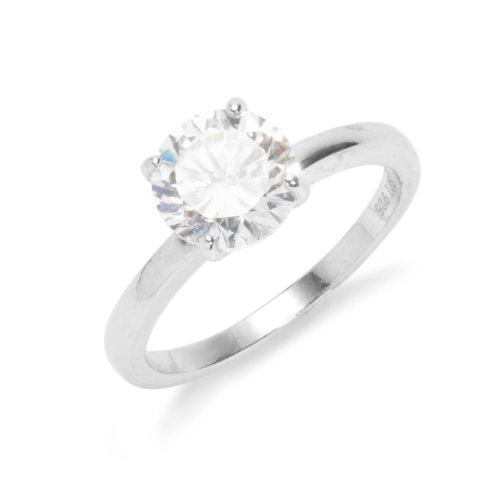 Classic Round CZ 925 Sterling Silver Ring