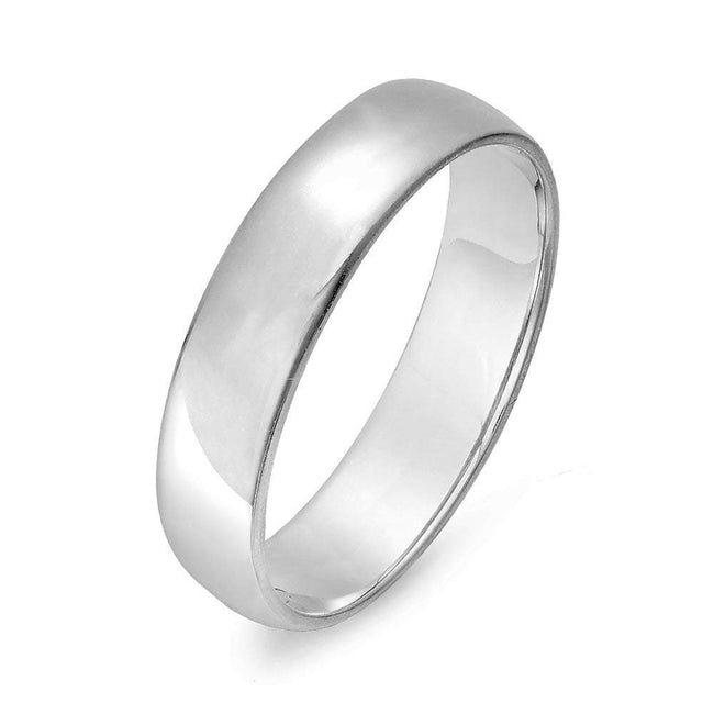 5mm Engravable 14k White Gold Wedding Band