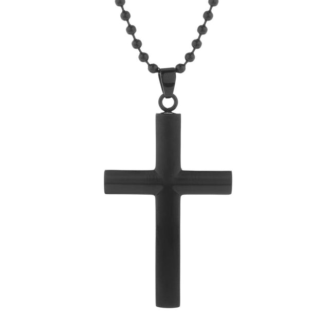 Men's Engravable Black Stainless Steel Pendant