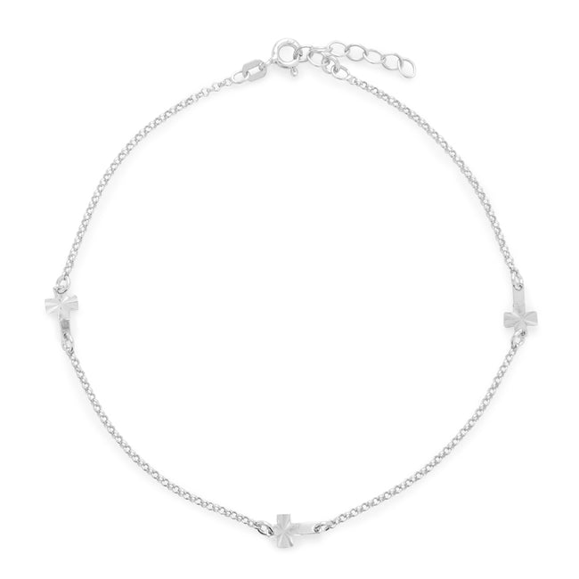 Sterling Silver Cross Anklet