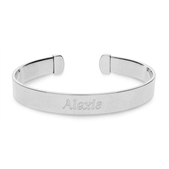 Engravable Plain Style Stainless Steel Cuff Bracelet