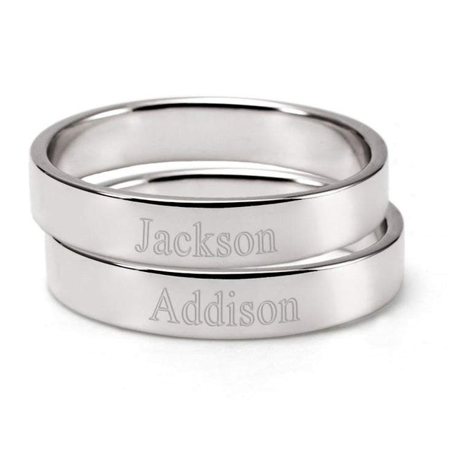 2 Sterling Silver Stackable Ring Set | Custom Mom Rings