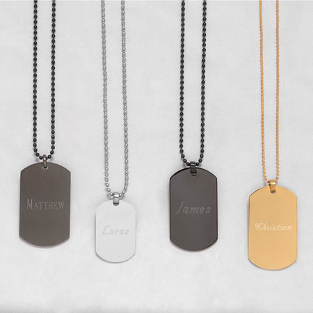 Personalized Stainless Steel Dog Tag Necklace || Custom Engraved Stainless  Steel Dog Tag Pendant ||Fashionable Stainless Steel Dog Tag Pendant with