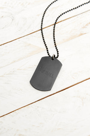 Large Black Dog Tag