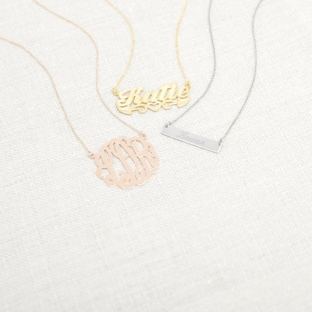 14K Gold Personalized NamePlate Necklace