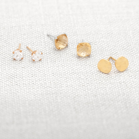 Rose Gold Plated V-Sign Stud Earrings