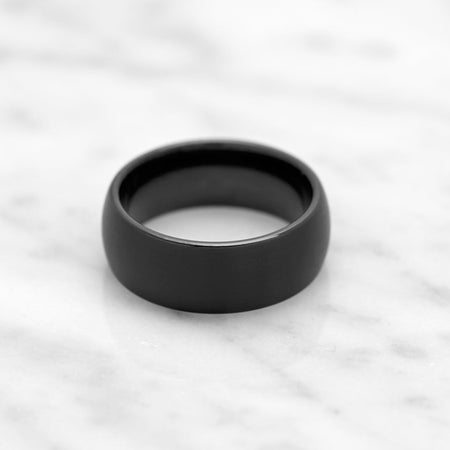 Engravable Tungsten Metal Black Brushed Finish Ring | Eve's Addiction