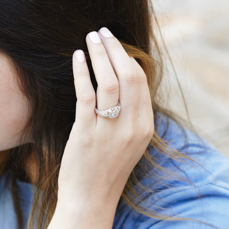 Monogram Stacking Rings with Cubic Zirconia in Sterling Silver - The  Personal Exchange