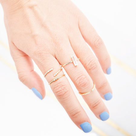 Petite Dainty CZ Five-stone Ring in Sterling Silver Dainty 