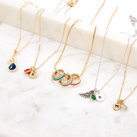 Stackable Birthstone Eternity Charm Necklace