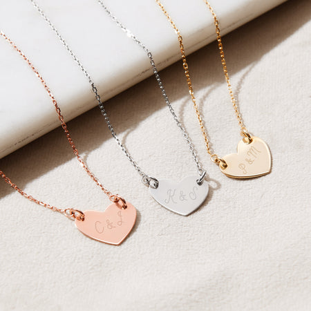 Engraved Heart Necklace in 10K Yellow Gold | Forever My
