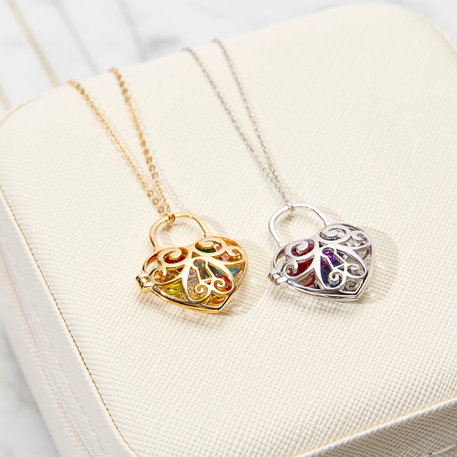 Birthstone Key To My Heart Gold Locket | Eve's Addiction