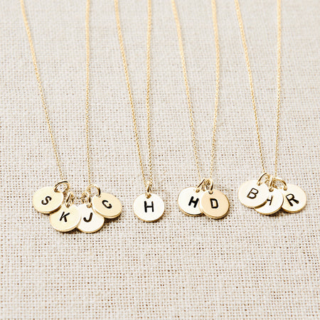 Hand Stamped Loved Tiny Initials Necklace